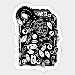 Skeleton Tombstone Halloween theme Sticker